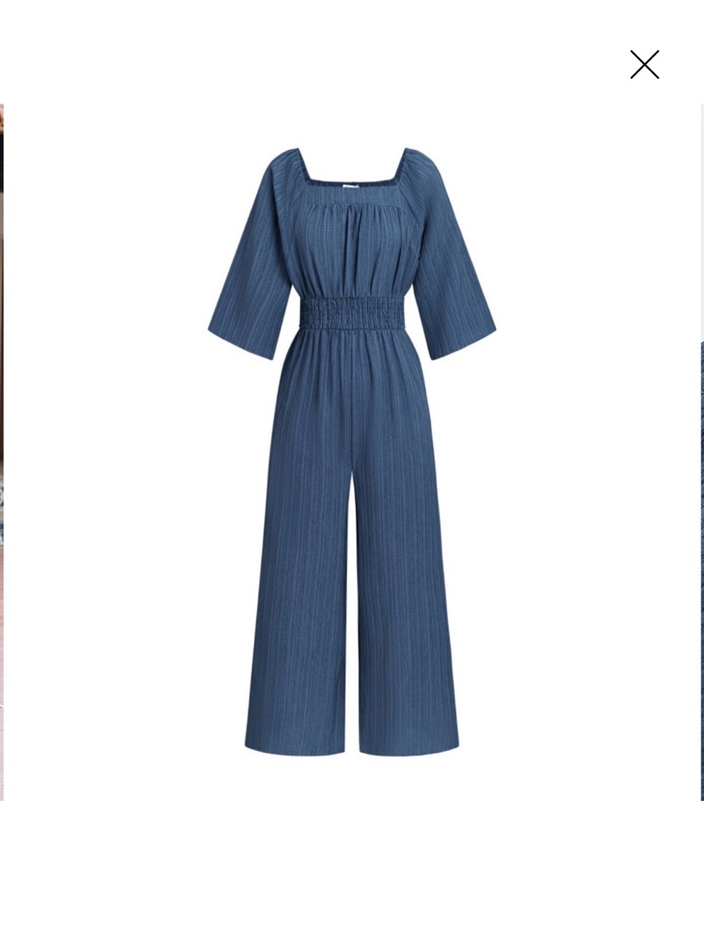 Cupshe Navy Blue Off-Shoulder Jumpsuit
